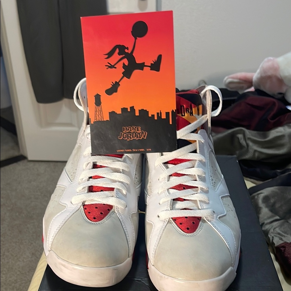 Air Jordan White and Red Sneakers